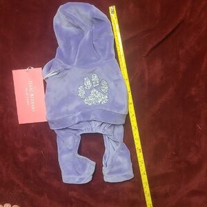 Isaac Mizrahi Purple Dog Hoodie with Silver Paw